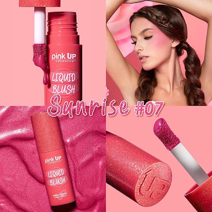 | Liquid Blush | Long-Lasting Liquid Blush | Non-Greasy | Highly Pigmented | Suitable for All Skin Types | Matte Colors | Subtle Shimmer Highlights | Shade: Sunrise| 6ml | Model PKLB07