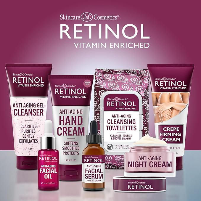 Retinol Instant Radiance Booster - Provides A Burst of Anti-Aging Hydration and Radiance + Retinol All in One Anti-Aging Cleansing Towelettes