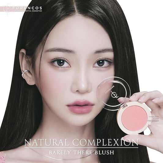 Forencos Matte Pink Blush Set (Puff Included), Long Lasting Korean Blush Power, Zero Sebum Shine, Flawless Finish, Easy Blending, Lightweight & No Cakey Residue (FLOUR PINK)