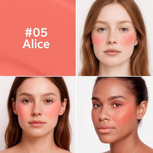 FV Liquid Blush, Long Lasting Buildable Cream Cheek Tint with High-Pigment Color, Weightless Blendable Formula for Natural Dewy Finish (Alice)