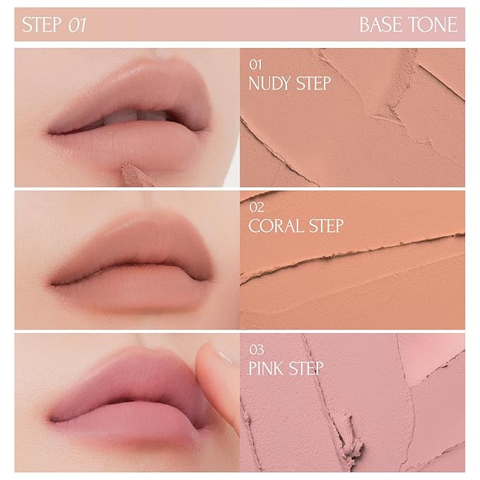 Cover & Shine Set - Grape Mauve, Tie up Cover Tint 03 Pink Step & Icy Glow 04 Divine, K-Beauty Matte Lip base Gloss