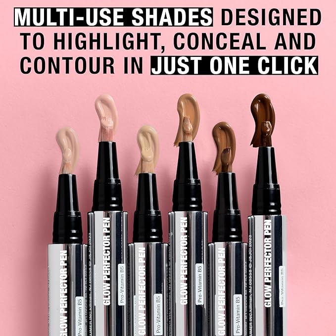 Neutrogena Healthy Skin Glow Perfector Pen, Lightweight Brightening Concealer Pen with Pro-Vitamin B5 & Vitamin E to Brighten Darkness & Dullness for a Natural, Radiant Highlight, Tan, 1 oz