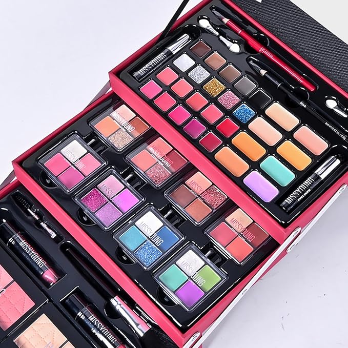 Makeup Kit, Professional Makeup Palette Travel Makeup Case with Eyeshadow Lipstick Concealer Lip Gloss Eyeliner Mascara Contour Bronzer Powder, Makeup Sets for Women Girl