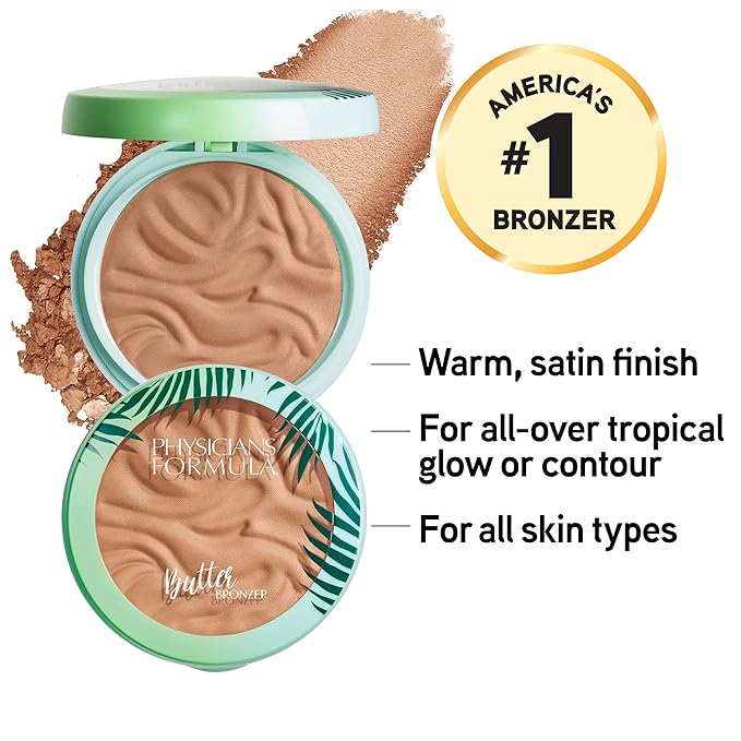Physicians Formula Murumuru Butter Bronzers, Moisturizing & Nourishing Murumuru Butter, Hypoallergenic & Cruelty-Free Palette, Shimmery Beige