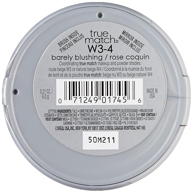L’Oréal Paris True Match Super-Blendable Powder Blush, Barely Blushing, 0.21 Oz (Packaging May Vary) (Pack of 2)
