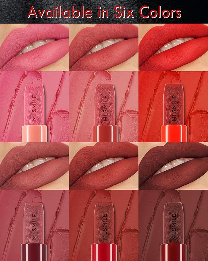 Matte Lipstick Brown Red, Nude Matte Red Lipstick Long-Lasting Lip Makeup Waterproof Smudge Proof for Women, Silky Velvet Moisturizing Lip Stick High Impact Lip Color Lip Gloss Balm Gift for Girls-06