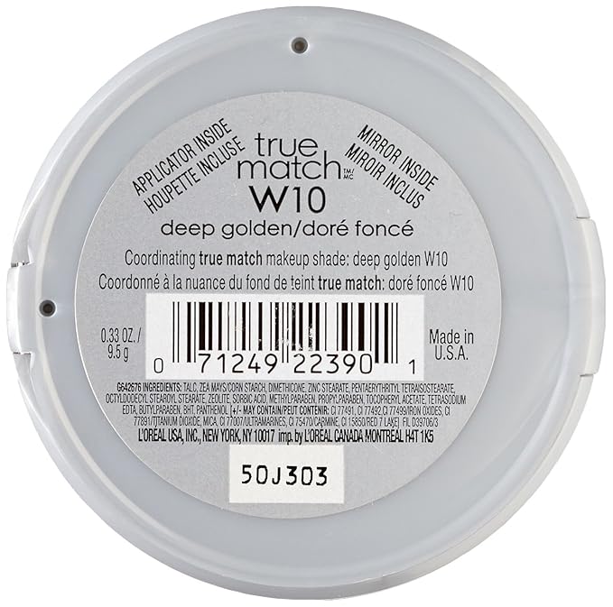 L'Oreal Paris True Match Powder, Deep Golden, 0.33 Ounces