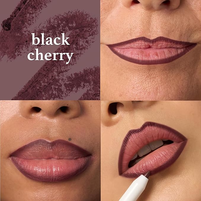 Julep With a Trace Retractable Creamy Long-Lasting Lip Liner, Black Cherry & It's Whipped Matte Lip Mousse, Raspberry Fluff