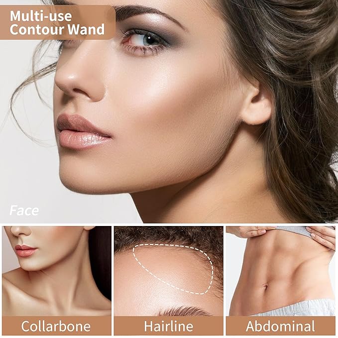 FV 2PCS Cool Toned Contour & Highlighter Stick, Blendable & Natural Finish Liquid Contour Makeup Set, Long Lasting & Creamy Texture Face Illuminator & Shaping Stick, Cruelty-free & Vegan, 01&04