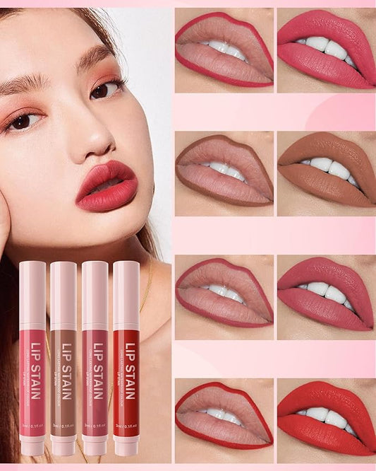 Lip Liner Stain Pen-1Pcs Rose Pink Hydrating Lip Tint, Longlasting Waterproof Smudgeproof lip tint stain Lip Color, Matte Lip Stain Liquid Lip Liner Pencil, Lip Makeup Gift for Women-03
