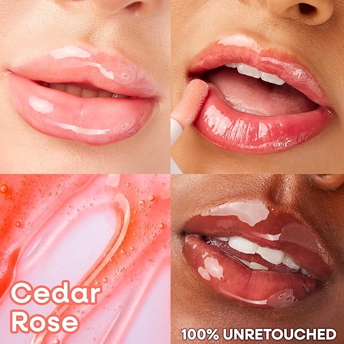 wet n wild Lip Oil - Lightweight, Non-Sticky, Hydrating & Nourishing Formula with 7 Conditioning Oils, Vegan & Cruelty-Free - Cedar Rose
