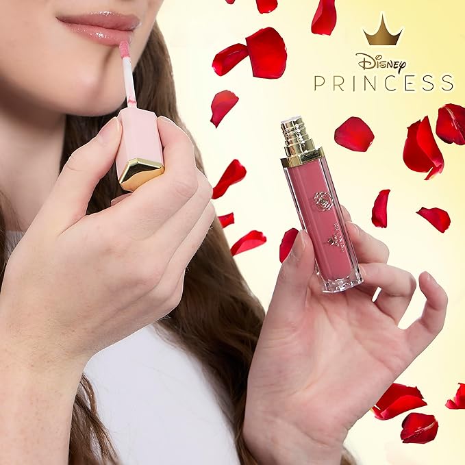 Disney Belle Maison Cosmetic Makeup Set, Makeup Essential Collection, Princess Belle Beauty and the Beast - Includes 3pc Lip Balm, 4pc Lip Gloss
