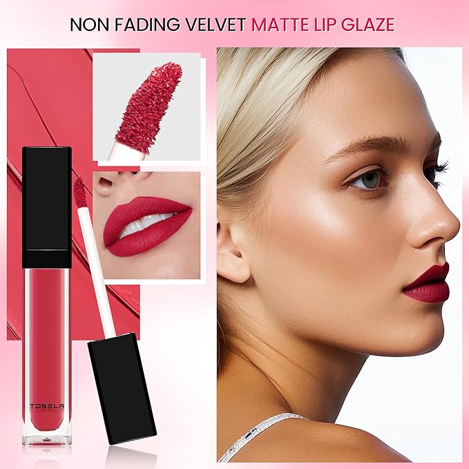 Lip Set, Lip Stain Long Lasting Waterproof, Lightweight, Non-sticky, High Shine Finish, Super Natural #10