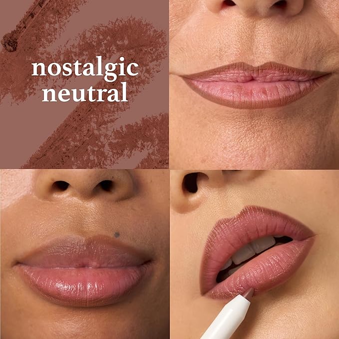 Julep With a Trace Retractable Creamy Long-Lasting Lip Liner, Nostalgic Neautral & 24/7 Lip Treatment - Hydrating Lip Balm + Sleep Mask, Sheer Joy