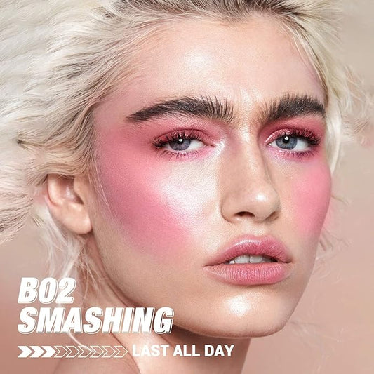 FOCALLURE Silky Face Pressed Blush,High Pigment Mineral Blusher,Create a Fade-free Flawless Finish and Give your Skin a Natural Glow,Lightweight Facial Blusher Makeup,SMASHING