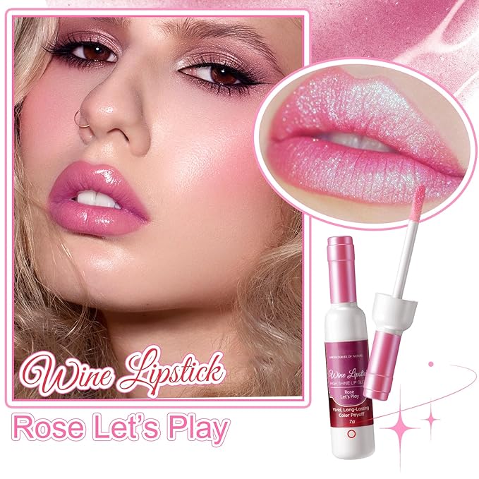 Wine Lip Tint 6 Colors, Waterproof Long Lasting Lip Stain, Non-stick Cup Lip Gloss, Light but Smart, Red and Wonderful, Lipstick Set, Fine Packaging