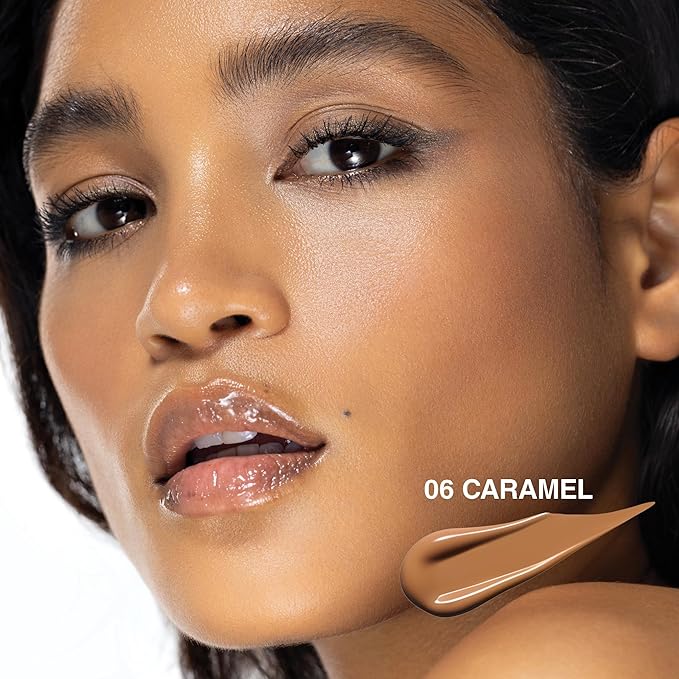 Liquid Foundation & Under Eye Concealer - Make Up Set for Flawless Natural Skin Base - Matte Foundation (Caramel) and Liquid Concealer (Caramel)