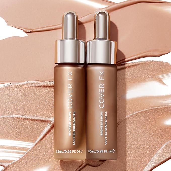 COVER FX Custom Bronzer Drops - Gilded Glow: Rich Bronze - 1 Fl Oz - Radiant Glow Liquid Bronzer - Customizable Color