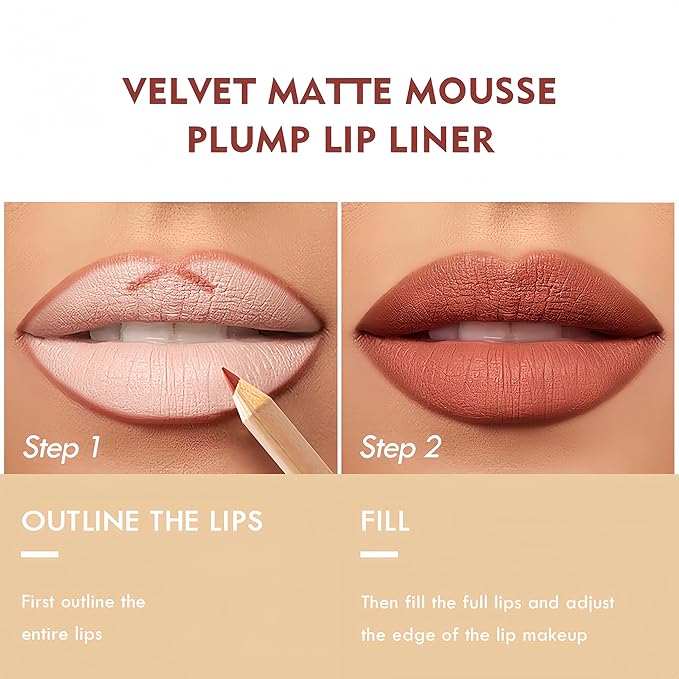 12 PCS Lip Liner Makeup Set, High Pigmented Matte Finish Series Lip Liners Pen Kit for Women, Waterproof & Smudge-Proof Lip Makeup Pencil Set