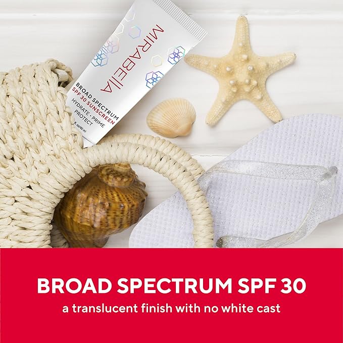 Mirabella Face Primer with SPF– Broad Spectrum SPF 30, Hydrating SPF Moisturizer Face Primer & Anti-Aging Formula with Hyaluronic Acid & Antioxidants - Face Roller Applicator, 1.35 fl. Oz