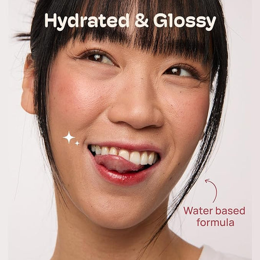 MIXIK Juicy Lip Tint, Hydrating Water-Based Lip Stain and Gloss that feels light and fresh for Dewy and Radiant lips, Formulated with Blue Agave Extract for long lasting Moisturizing (Spiced Sangria)
