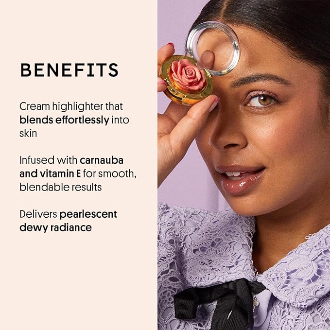 Winky Lux Cheeky Rose, Cream with Vitamin E, Gold Highlighter, Makeup, Champagne