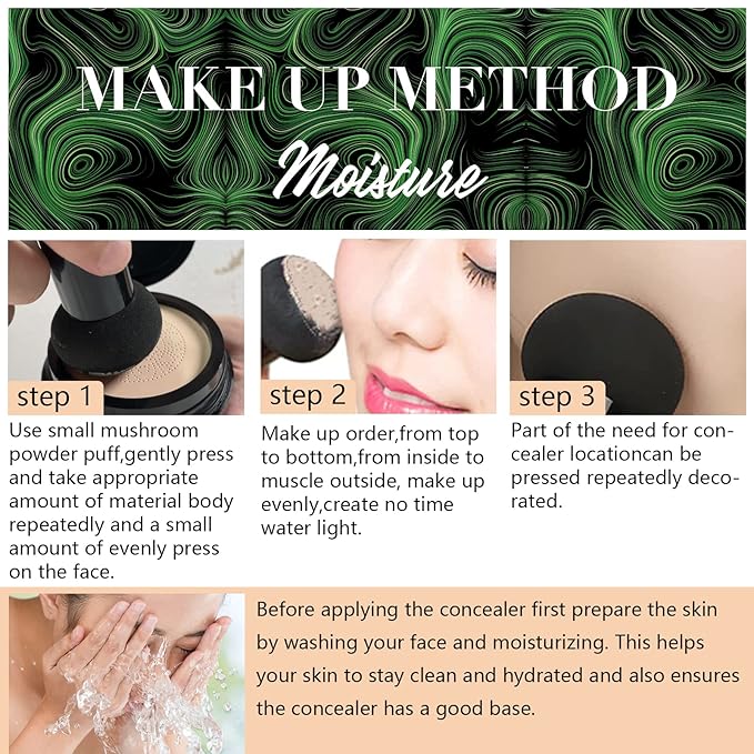 Air Cushion CC Cream, Innovative Concealer Mushroom Head Liquid Foundation, Cover Concealer CC Cream
