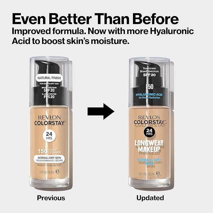 Revlon Liquid Foundation, ColorStay Face Makeup for Normal and Dry Skin, SPF 20, Longwear Medium-Full Coverage with Matte Finish, Oil Free, 400 Caramel, 1.0 Oz