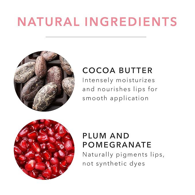 100% PURE Pomegranate Oil Anti-Aging Lipstick Long Lasting, Vibrant Makeup - Moisturizing Cocoa Butter Satin Finish - Vegan Fruit Pigmented Clover Color (Deep Neutral Pink Nude) - 0.15 oz