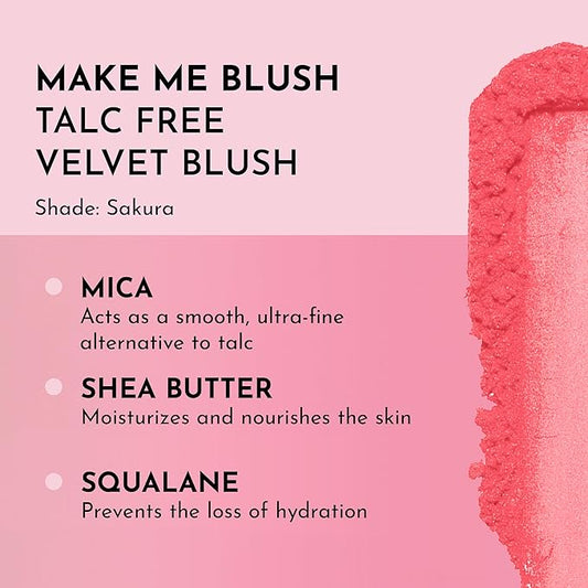 Make Me Blush Talc Free Velvet Blush, Sakura, Pink, 0.18 Ounce