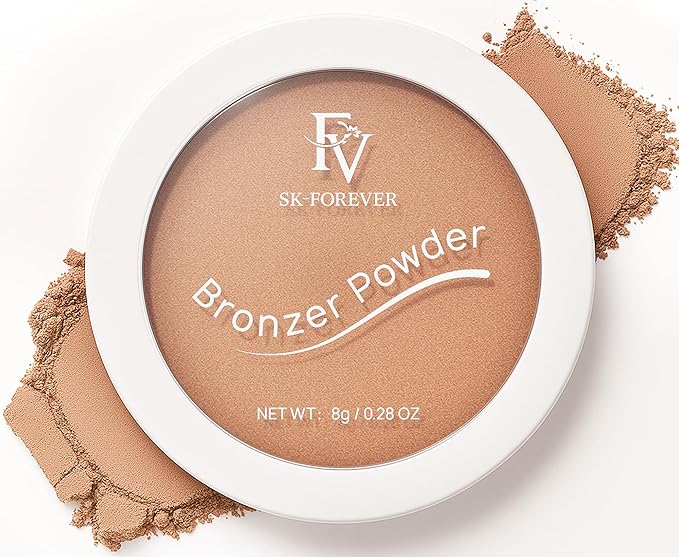 FV Bronzer Powder, Long Lasting Talc-Free Smooth Bronzing Powder, Buildable with Natural Glow Matte Finish, Contour Cheeks, Waterproof Bronzers for Fair Light Skin Tones (Bronzer, 0.28 oz)
