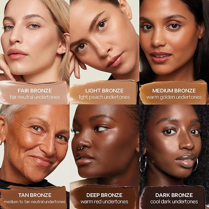 Saie Sun Melt Cream Bronzer - Buildable Balm Face Bronzer for Effortless Sculpting - Cream Contour Enriched with Vitamin C, Nourishing Skincare Ingredients & a Natural Finish - Deep Bronze (1 oz)