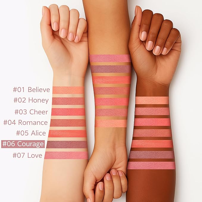 FV Liquid Blush, Long Lasting Buildable Cream Cheek Tint with High-Pigment Color, Weightless Blendable Formula for Natural Dewy Finish (Courage)