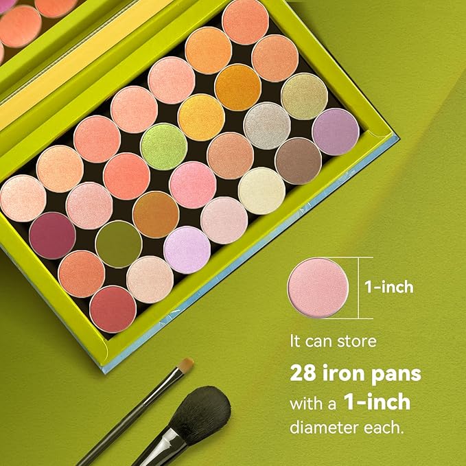 Magnetic Makeup Palette DIY Empty Eyeshadow Lipstick Palette with Mirror 3D Finish Surface Paper Makeup Organizer (Desert Star)