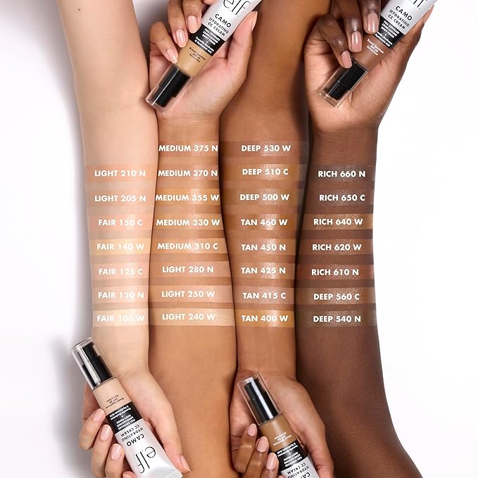 e.l.f. Hydrating Camo CC Cream, SPF 30, Color Correcting Full Coverage Foundation For A Dewy Finish, Vegan & Cruelty-Free, Rich 620 W