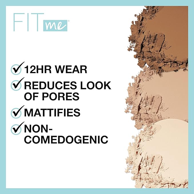 Maybelline Fit Me Matte + Poreless Pressed Face Powder Makeup, Truffle, 1 Count (Pack of 2)