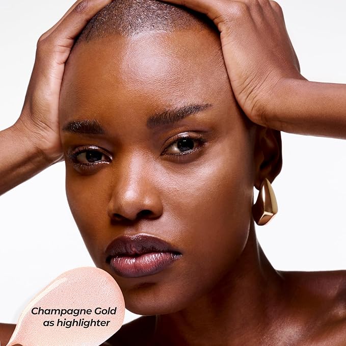 Spotlight Gold Drop (Champagne Gold) | Skincare-Infused Illuminator | Radiance Boosting Formula | Instant Glow | Lightweight, Vegan Certified | All Skin Types | 1.01 fl oz