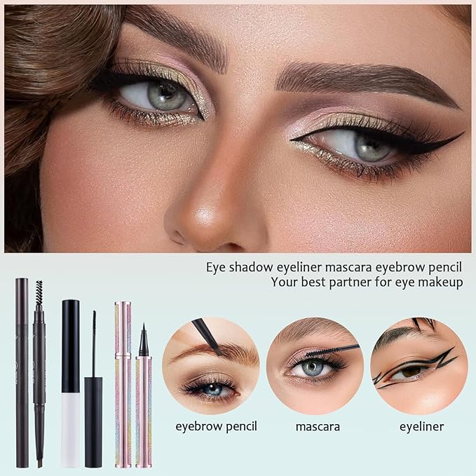 Makeup Kit For Women Full kit, Makeup Set For Teen Girls Eyeshadow Lip gloss Lipstick Make up Brushes Eyebrow Eyeliner Pen Liquid Concealer Foundation Primer makeup bag
