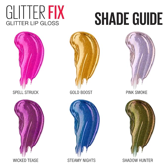 Maybelline New York Lip Studio Glitter Fix Glitter Lip Gloss Makeup, Shadow Hunter, 0.17 fl. oz.