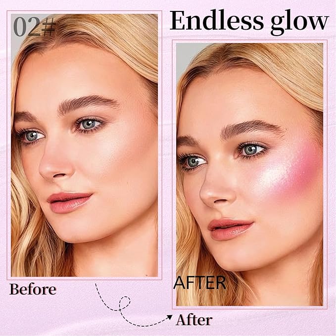 DAGEDA Liquid Highlighter Makeup,Long Lasting Cream Highlighter,Easy Twist Application,Liquid Luminizer with Natural Glow Shimmer Finish,Sparkling Illuminator Makeup for Women(Pink)