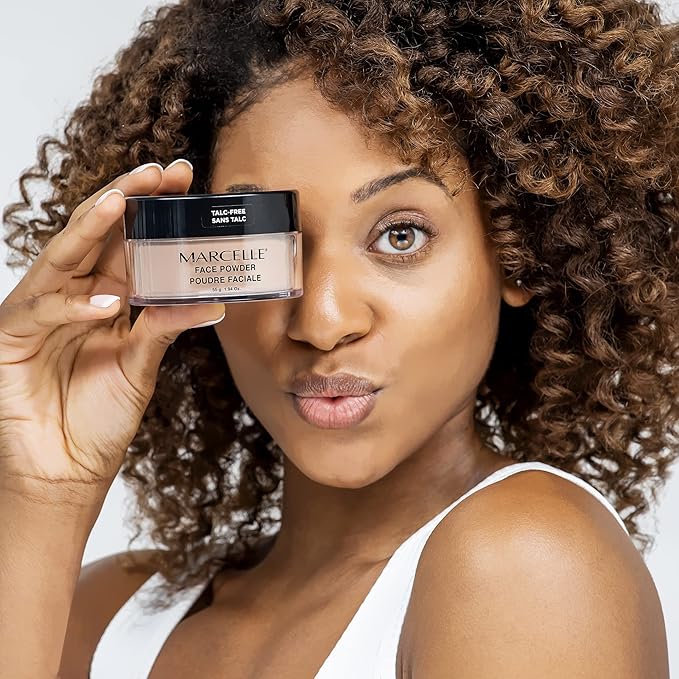 Marcelle Loose Setting Face Powder, Medium Translucent, Talc-Free, Mattifying, Natural & Smooth Finish, Flawless Complexion, Long-Lasting, Hypoallergenic, Fragrance-Free, Cruelty-Free, 1.94 Oz.