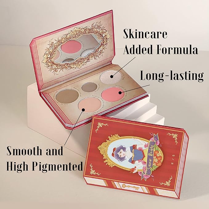Snow Kissed Beauty Duo: READY TO SHINE CRUSH ON YOU Lipstick 301 & Snow Bright Contour Highlight Blush Makeup Palette