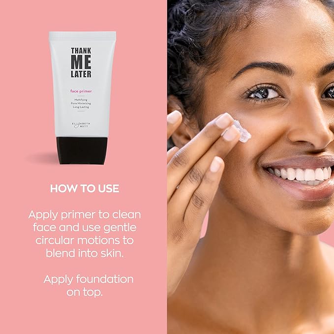 Elizabeth Mott - Thank Me Later Mattifying Face Primer (30g) and Thank Me Later Clean Face Towels - Cruelty Free - (2-Pack Bundle)