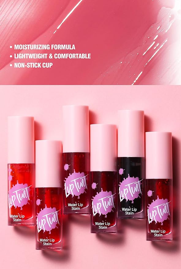 6 Colors Water Lip Tint Stain, 2 In 1 Lip & Cheek Tint Moisturizing Mini Liquid Lipstick, Matte Velvet Water Tint Lip Gloss, Blusher Water Tint Makeup, Long-lasting Waterproof Non-Sticky Lip Glaze (#06)