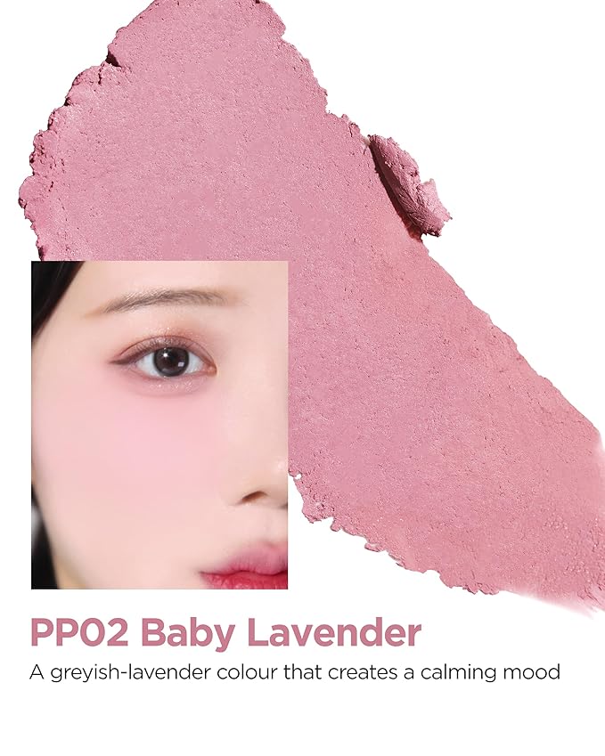 THESAEM Jelly Blusher PP02 Baby Lavender - Velvety Finish Soft Jelly Powder Cheek - Easy Blending Formula- Lightweight, Smooth, Natural Buildable Blusher