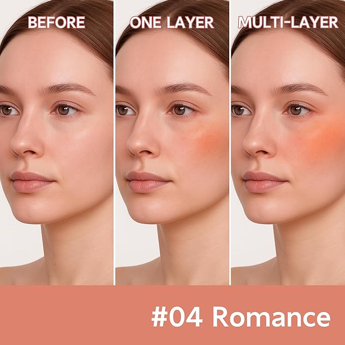 FV Liquid Blush, Long Lasting Buildable Cream Cheek Tint with High-Pigment Color, Weightless Blendable Formula for Natural Dewy Finish (Romance)
