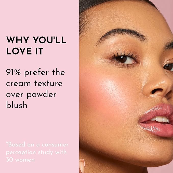 Pinch My Cheeks Soft-Blur Cream Blush - Gumdrop - Premium Blush with Natural Ingredients to Re-Energize and Protect the Skin While Imparting a Soft, Cloudy Finish - 0.18 oz