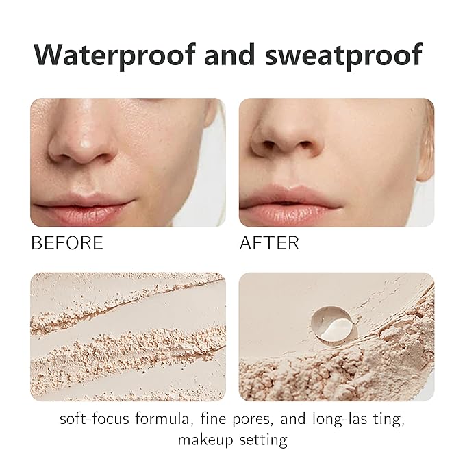 POWDER FOUNDATION soft-focus formula, fine pores, and long-las ting, makeup setting (A, ONE SIZE)