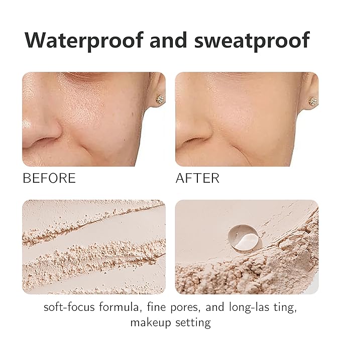 POWDER FOUNDATION soft-focus formula, fine pores, and long-las ting, makeup setting (B, ONE SIZE)