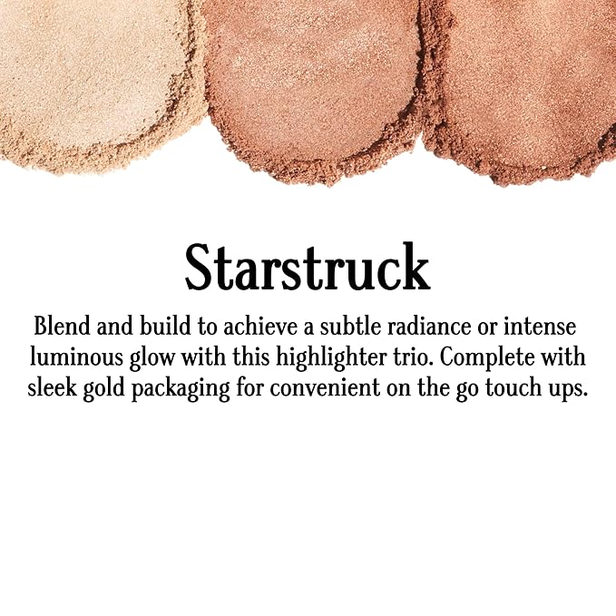 Makeup Highlighter Palette Trio (Starstruck) by Gerard Cosmetics, Vegan Powder Highlighter Makeup Palette with Three Luminous Shades, Cruelty Free and Made in the USA